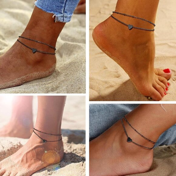 Stainless Steel Anklet Women Adjustable 8-10.5 Inch Link Chain Beach Jewelry - Picture 6 of 7